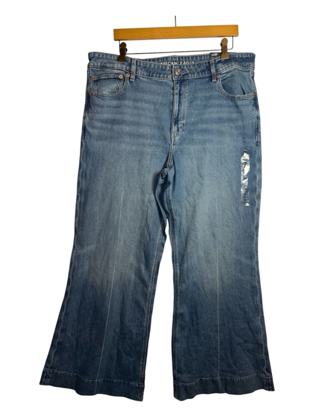 American Eagle Flare Stretch Jeans Women 16R 33W High Rise Dark Wash